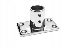 Podstawa relingu prostokątna prosta Ø 25 mm A4 nierdzewna