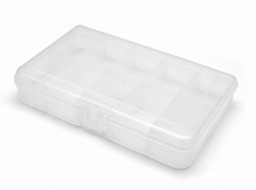 Organizer 10 przegródek pudełko do przechowywania tworzywo zamykana pokrywa www.a2szczecin.sklep.pl