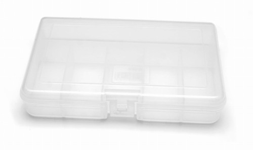Organizer 6 przegródek pudełko do przechowywania tworzywo zamykana pokrywa www.a2szczecin.sklep.pl