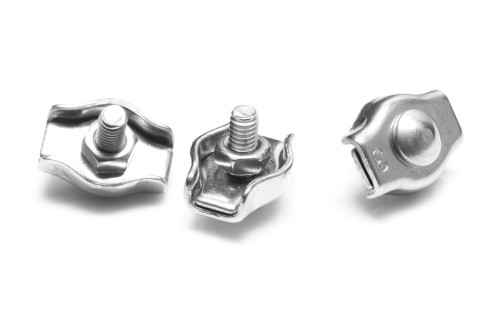 Zacisk do lin płaski na jedną śrubę nierdzewny A4 6mm AISI 316 www.a2szczecin.sklep.pl