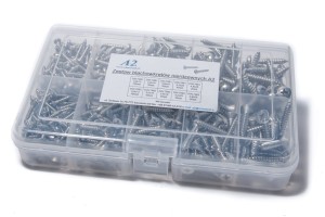 Zestaw blachowkrętów nierdzewnych wg DIN7981 i DIN7982 A2